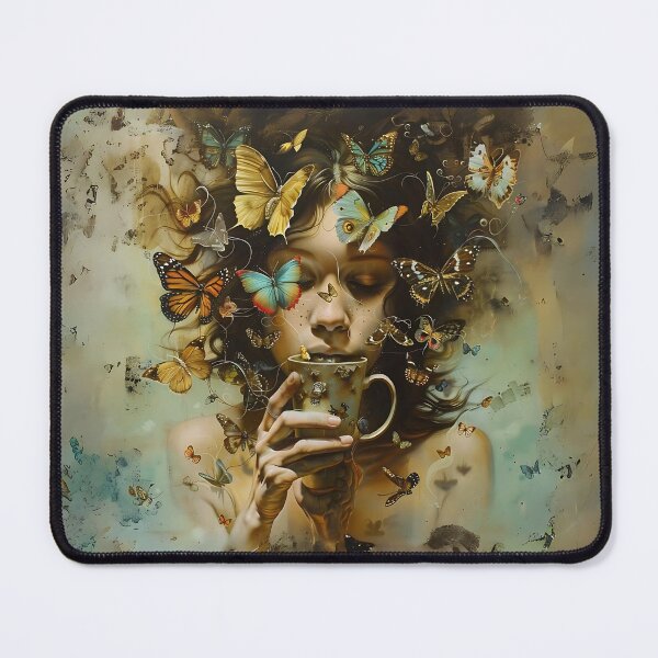 Item preview, Butterfly Woman And Coffee Art designed and sold by Obsidian Ink by Wilshire.