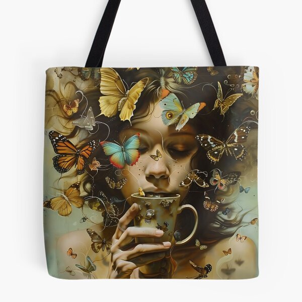 Item preview, Butterfly Woman And Coffee Art designed and sold by Obsidian Ink by Wilshire.