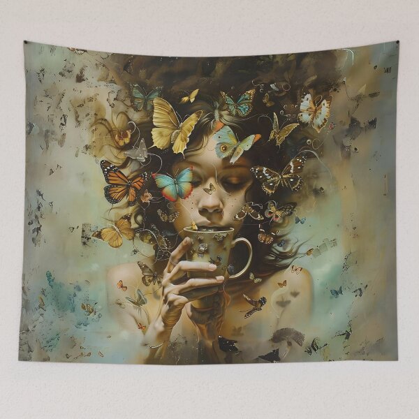 Item preview, Butterfly Woman And Coffee Art designed and sold by Obsidian Ink by Wilshire.