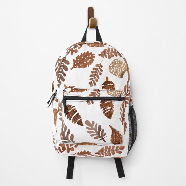 Item preview, pine cones with tropical leaves in brown hue watercolor pattern designed and sold by AKRE R.