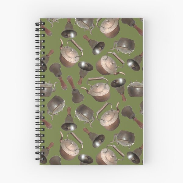 Item preview, Antique Bells and Copper Kettles on Khaki designed and sold by Art in My Loft.