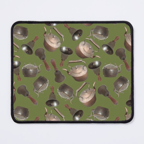Item preview, Antique Bells and Copper Kettles on Khaki designed and sold by Art in My Loft.