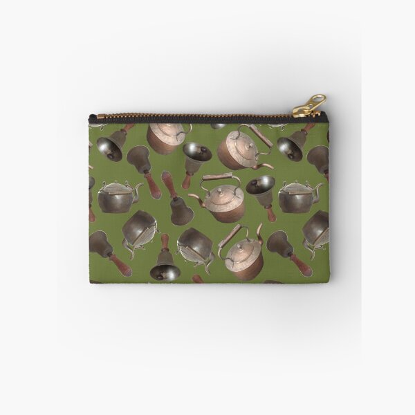 Item preview, Antique Bells and Copper Kettles on Khaki designed and sold by Art in My Loft.