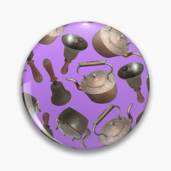 Item preview, Antique Bells and Copper Kettles on Violet designed and sold by Art in My Loft.