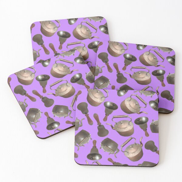 Item preview, Antique Bells and Copper Kettles on Violet designed and sold by Art in My Loft.