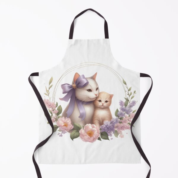Aperçu de l'œuvre Maman Chat avec fleurs créée et vendue par DigitCrea.