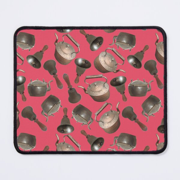Item preview, Antique Bells and Copper Kettles on Deep Blush designed and sold by Art in My Loft.