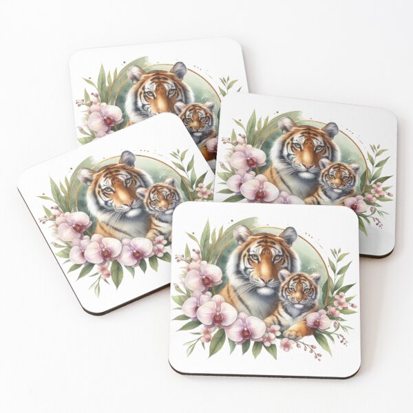 Item preview, Mamá Tigre con flores designed and sold by DigitCrea.