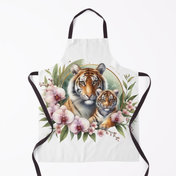 Aperçu de l'œuvre Maman Tigre avec fleurs créée et vendue par DigitCrea.