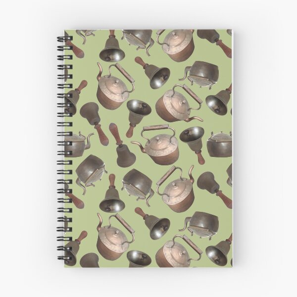 Item preview, Antique Bells and Copper Kettles on Pale Khaki designed and sold by Art in My Loft.