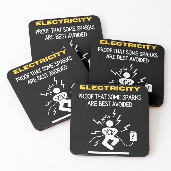 Item preview, Electricity - proof that some sparks are best avoided! designed and sold by PawsitivelyElla.
