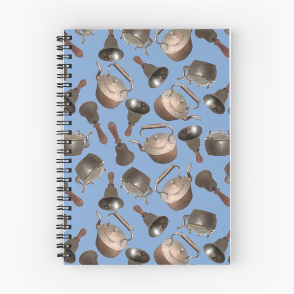 Item preview, Antique Bells and Copper Kettles on Soft Sky Blue designed and sold by Art in My Loft.