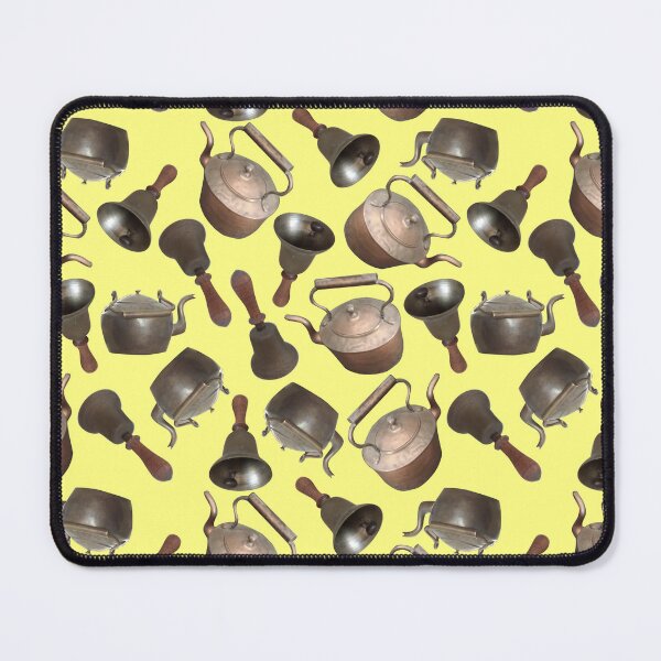 Item preview, Antique Bells and Copper Kettles on Light Yellow designed and sold by Art in My Loft.