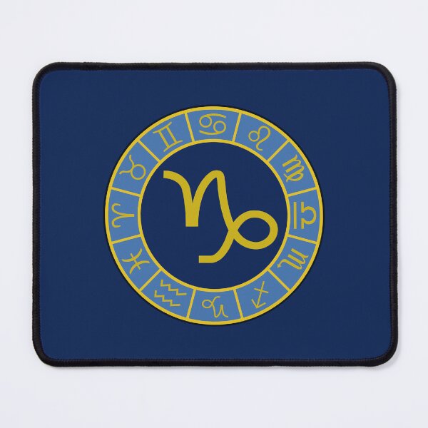 Artikelvorschau, Steinbock Tierkreisrad+Astrologie Symbole Gold+Blau entworfen und verkauft von NataliePaskell.