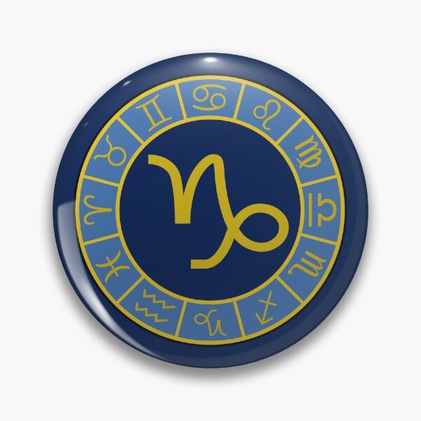 Artikelvorschau, Steinbock Tierkreisrad+Astrologie Symbole Gold+Blau entworfen und verkauft von NataliePaskell.