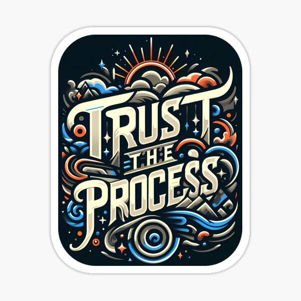 Item preview, Trust the process, typography designed and sold by maxmaj.