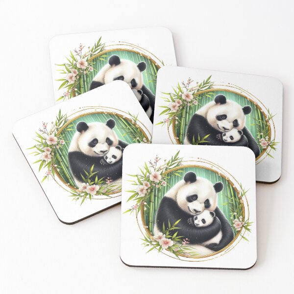 Item preview, Mamá panda con flores designed and sold by DigitCrea.