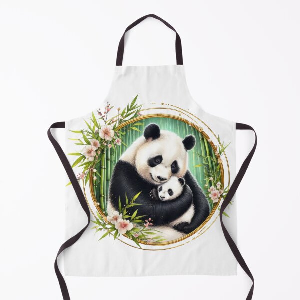 Aperçu de l'œuvre Maman panda avec fleurs créée et vendue par DigitCrea.