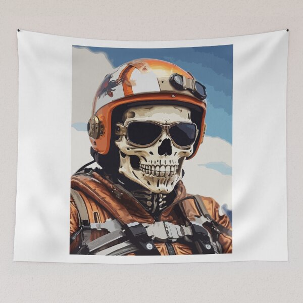Item preview, skull skydiving design retro vintage clipart designed and sold by X-ecute.
