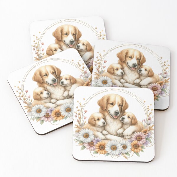Item preview, Mamá perro con flores designed and sold by DigitCrea.