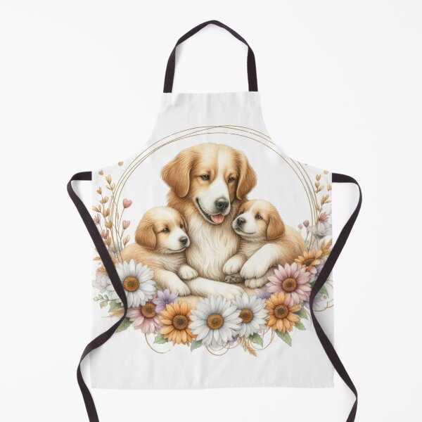 Aperçu de l'œuvre Maman chien avec fleurs créée et vendue par DigitCrea.