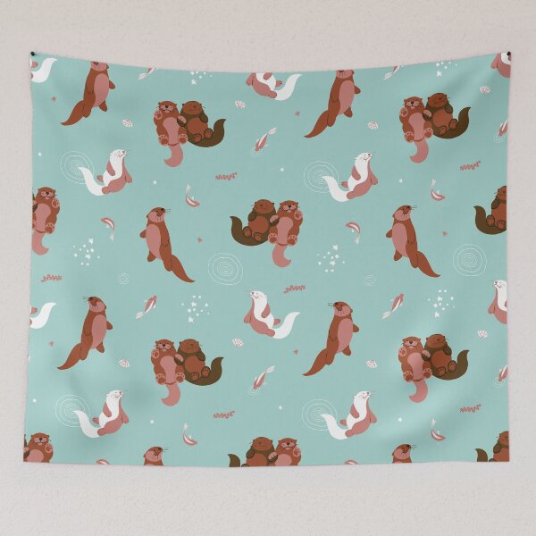 Item preview, Sea Otters in the Ocean designed and sold by Nemki.