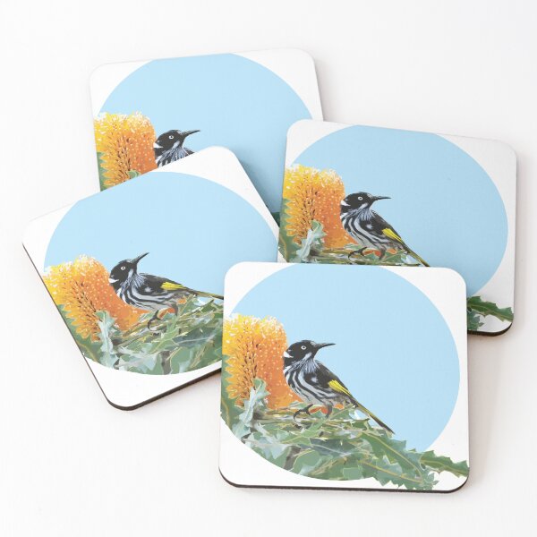 Item preview, New Holland Honeyeater on Banksia designed and sold by Blepo78.