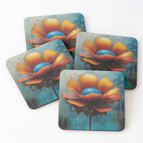 Item preview, Great Orange Flower with Drops designed and sold by Jasna Dragun.