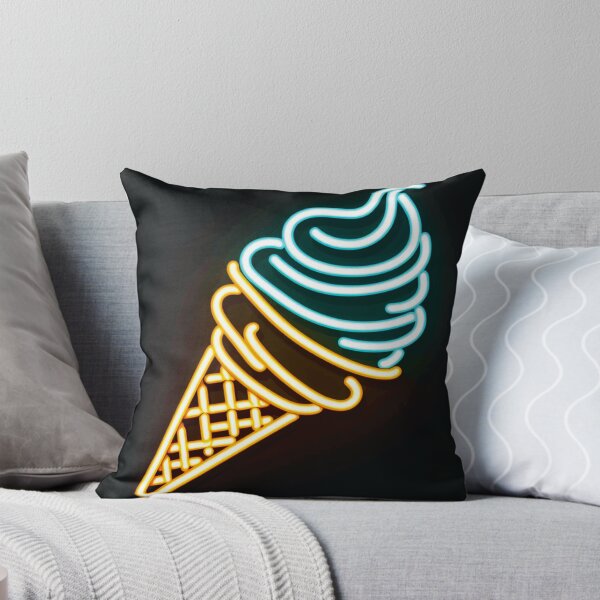 NEON PICTURES ICE CREAM Throw Pillow