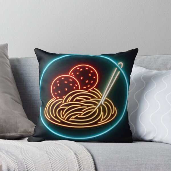 NEON PICTURES SPAGHETTI Throw Pillow