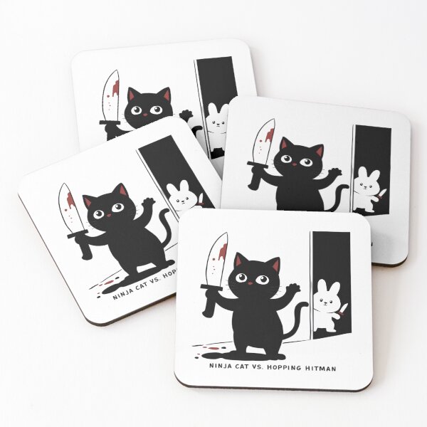 Item preview, Ninja Cat vs Hopping Hitman, FunnyFits70, Funny, Humor, Adventure, Cute, illustration, Hitman, comedy,  designed and sold by FunnyFits70.