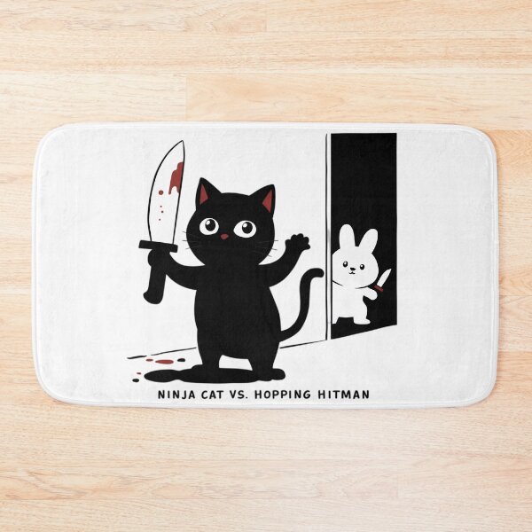 Item preview, Ninja Cat vs Hopping Hitman, FunnyFits70, Funny, Humor, Adventure, Cute, illustration, Hitman, comedy,  designed and sold by FunnyFits70.