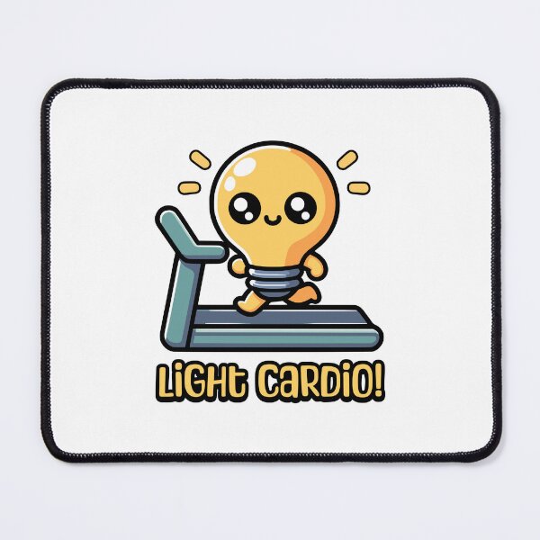 Item preview, Light Cardio! Cute Lightbulb Exercise Pun designed and sold by PMCreative.