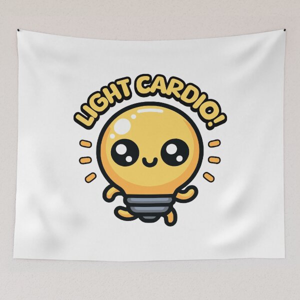 Item preview, Light Cardio! Cute Lightbulb Running Pun designed and sold by PMCreative.