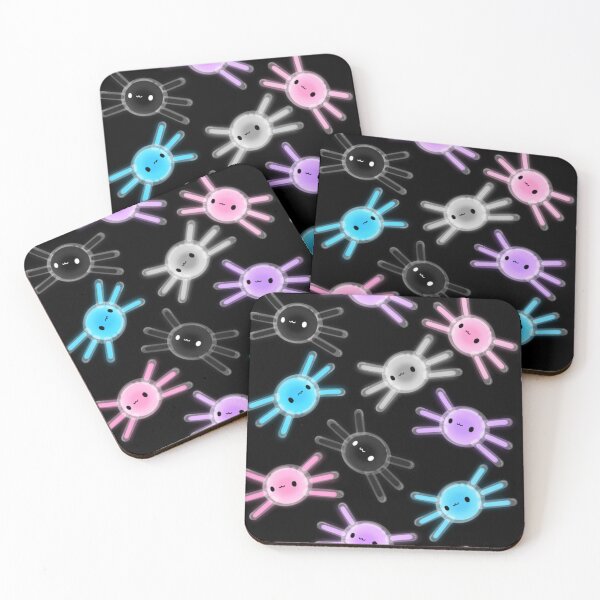 Item preview, genderfluid neon axolotl pattern designed and sold by Fridayscorner.