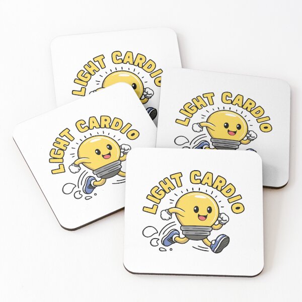 Item preview, Light Cardio! kawaii Lightbulb Running Pun designed and sold by PMCreative.
