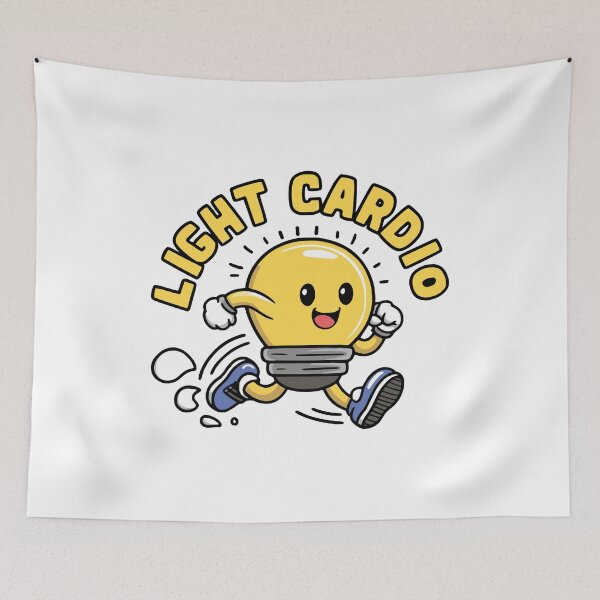 Item preview, Light Cardio! kawaii Lightbulb Running Pun designed and sold by PMCreative.
