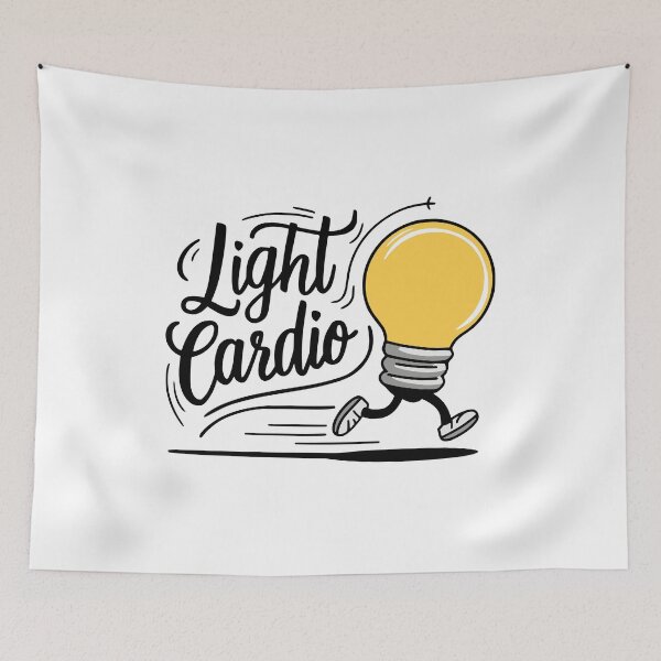 Item preview, Light Cardio! kawaii Lightbulb Running Pun designed and sold by PMCreative.