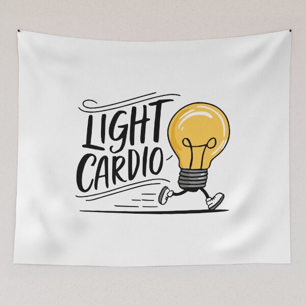 Item preview, Light Cardio! kawaii Running Lightbulb Pun designed and sold by PMCreative.