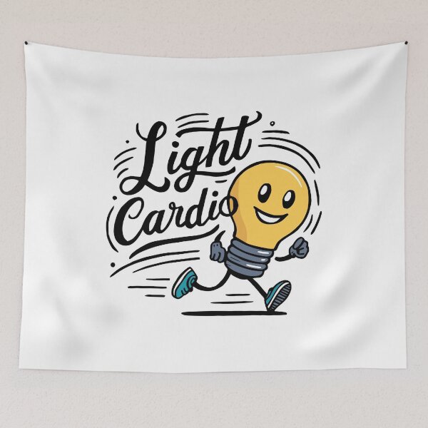 Item preview, Light Cardio! Funny Running Lightbulb Pun designed and sold by PMCreative.
