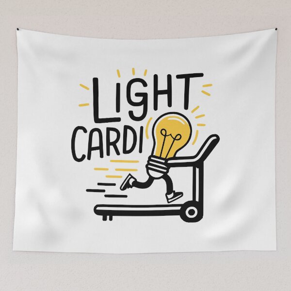 Item preview, Light Cardio! Funny Lightbulb Treadmill Pun designed and sold by PMCreative.