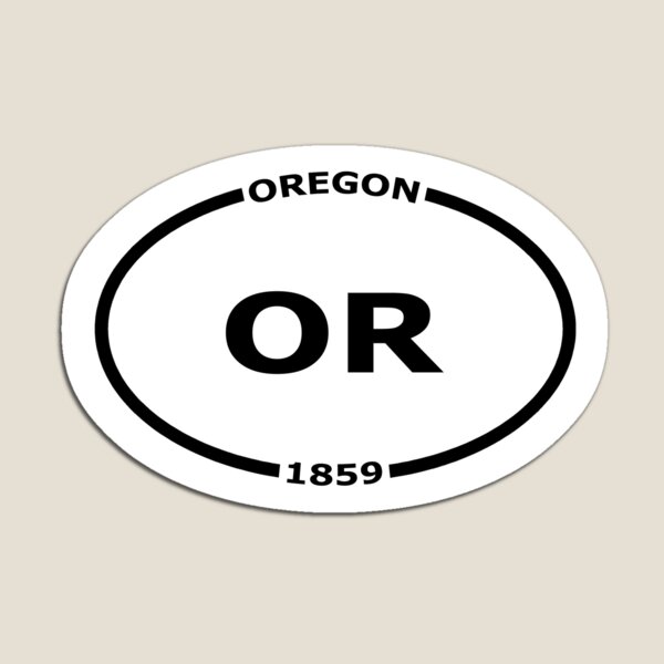 Artikelvorschau, Ovaler Aufkleber des Retro Oval-ähnlicher Oregon-1859 entworfen und verkauft von StickerStand.