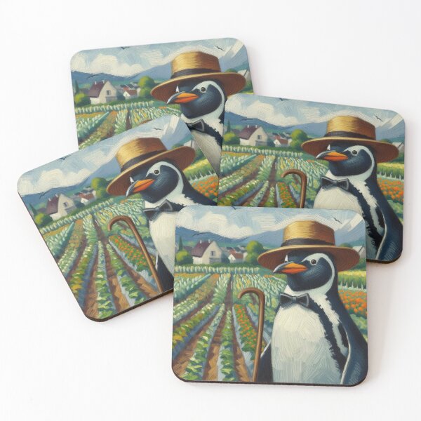 Item preview, Penguin The Proud Gardener Painting designed and sold by CowCanvas.