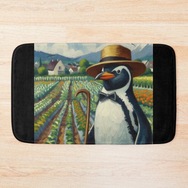 Item preview, Penguin The Proud Gardener Painting designed and sold by CowCanvas.