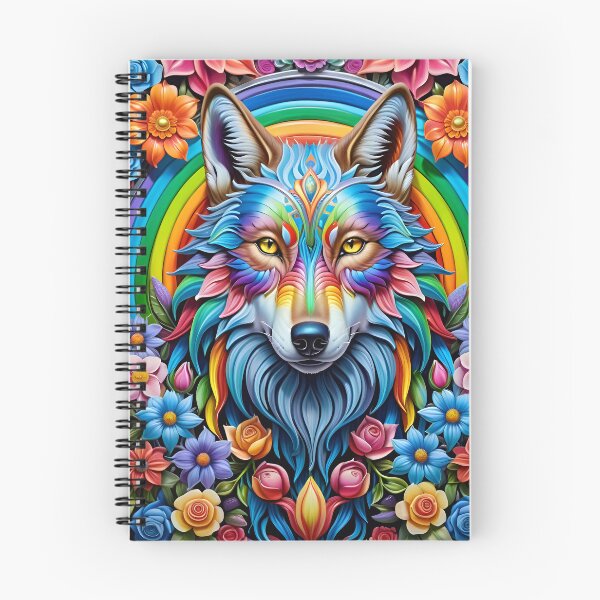 Item preview, Fantasy Rainbow Wolf With Flowers designed and sold by TheArtOfPat.