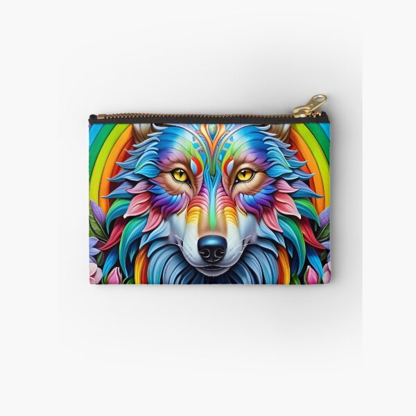 Item preview, Fantasy Rainbow Wolf With Flowers designed and sold by TheArtOfPat.