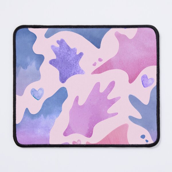 Item preview, Watercolour shapes and hearts on pink background designed and sold by Fantacaroo Designs.
