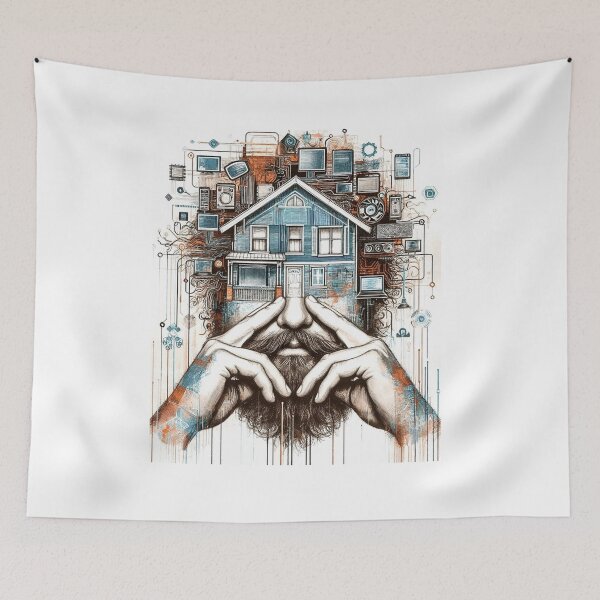 Item preview, BUILDING A HOUSE designed and sold by MargoGallery.