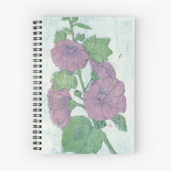 Item preview, Color Alcea Hollyhock Woodblock Print designed and sold by kapowy27.