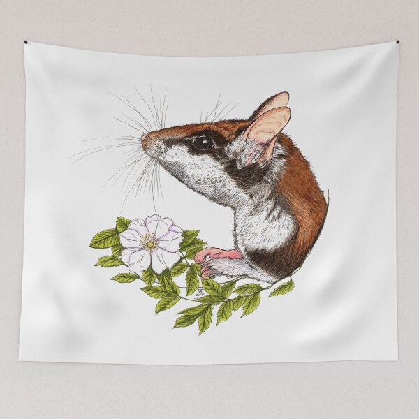 Item preview, Small garden dormouse with flowers designed and sold by camarocaro.